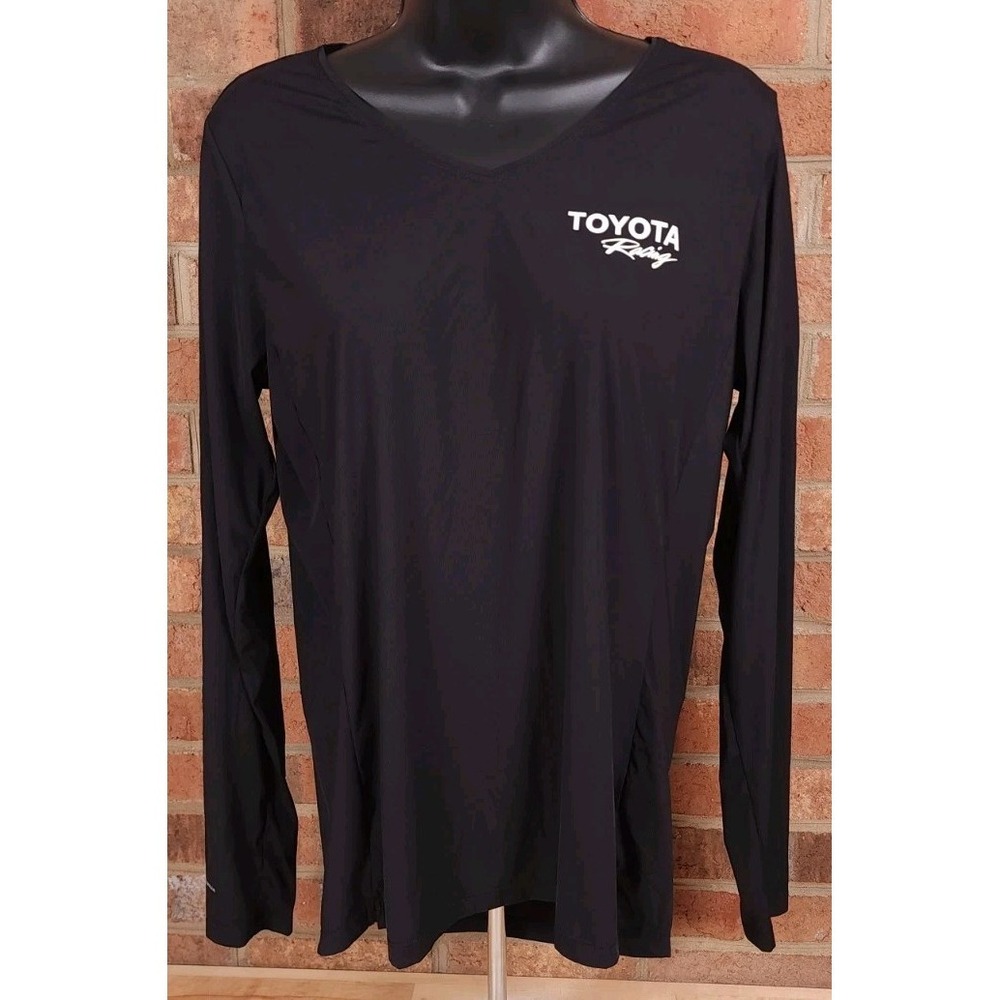 Toyota Racing Womens Large Long Sleeve Pullover VNeck Nascar TShirt Black NEW